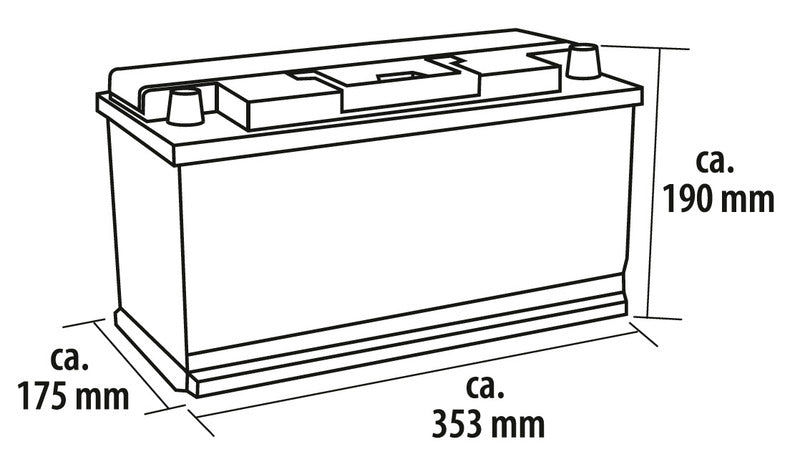 Batteria AGM 100Ah 353x175x190mm per T5 Carbest. 850530