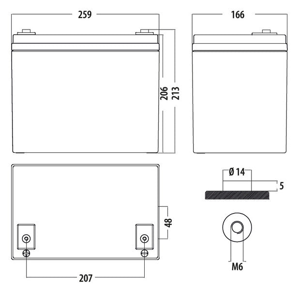 Batteria AGM a ciclo profondo 60Ah 850534
