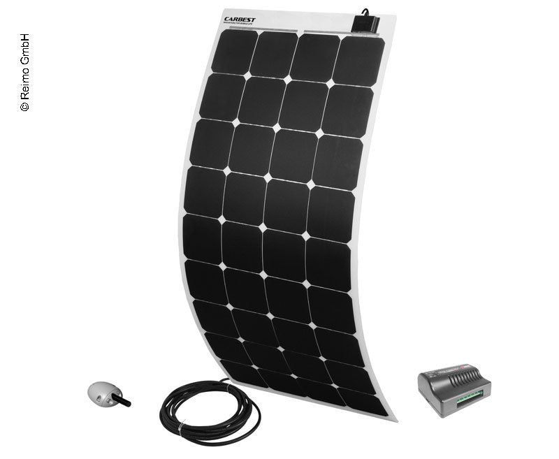 Pannello solare 12V/130W Flex quadrato,bianco,regolatore di carica e passatetto 85286