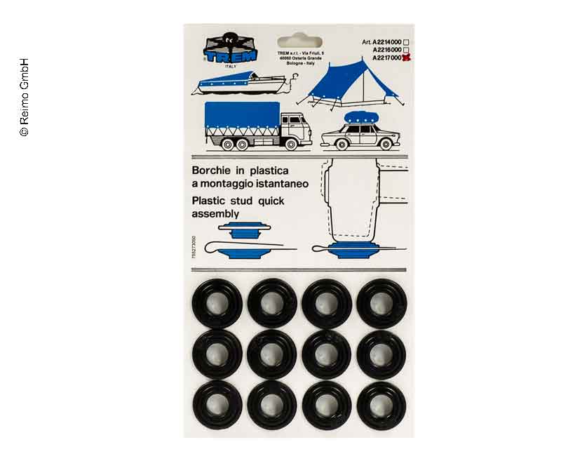 Occhielli in plastica 15 mm, 12 pezzi 90212