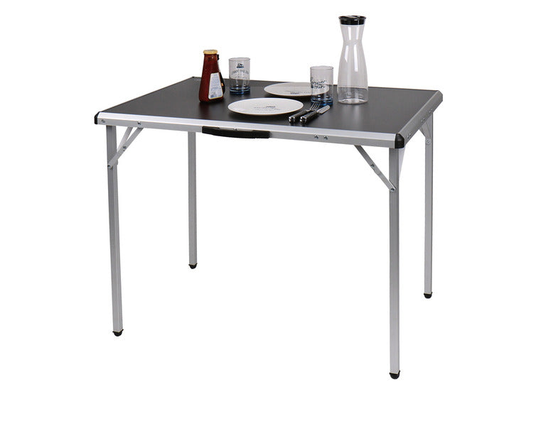 Tavolo da campeggio TORE 90x60x60x70cm, piano in MDF nero, struttura in allumini 91025