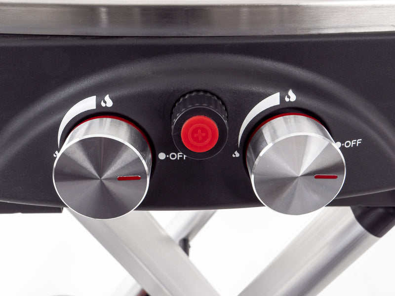 Carrello barbecue a gas a 2 fuochi con pilota di sicurezza - 50 mbar 916884