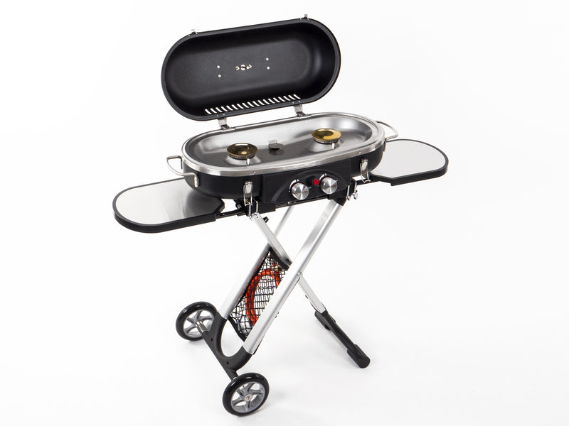 Carrello barbecue a gas a 2 fuochi con pilota di sicurezza - 50 mbar 916884