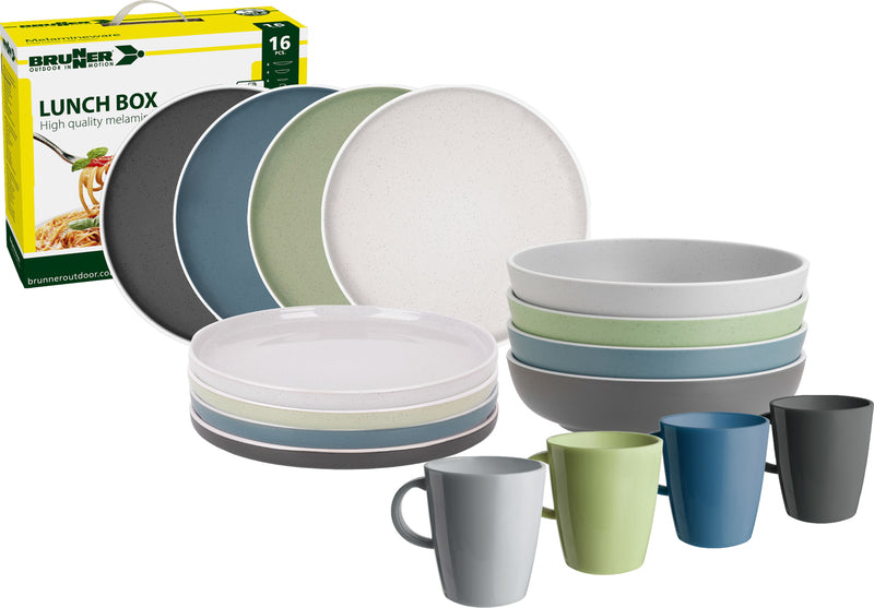 Set di stoviglie in melamina Dolomit - 16 pezzi - Per 4 persone 917051