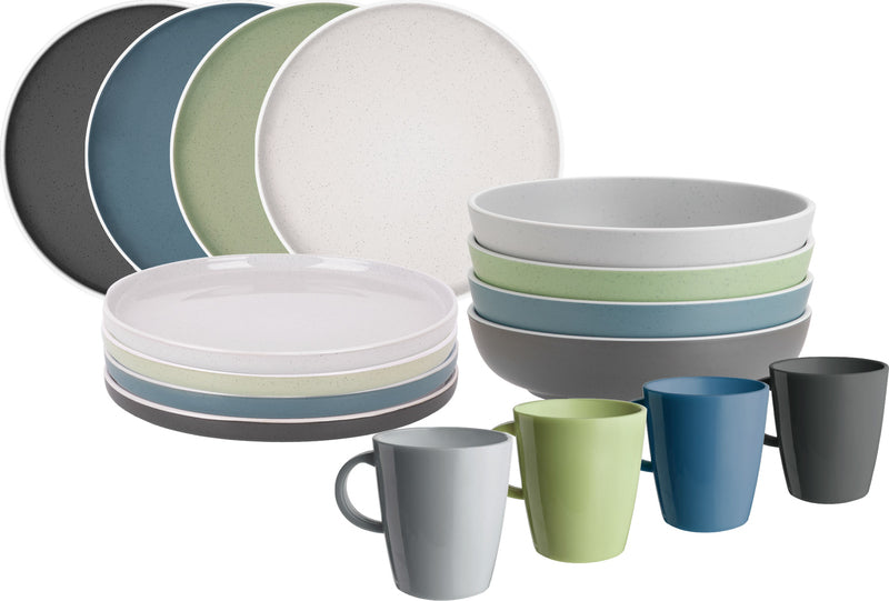 Set di stoviglie in melamina Dolomit - 16 pezzi - Per 4 persone 917051