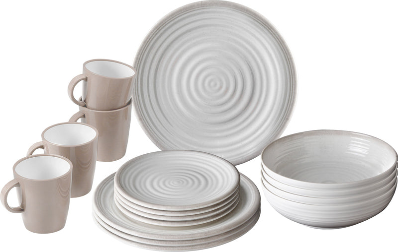 Set di stoviglie in melamina Savana - 16 pezzi - Per 4 persone 917054