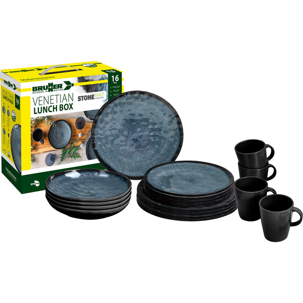 Set di stoviglie in melamina veneziana - 16 pezzi - Per 4 persone 917055