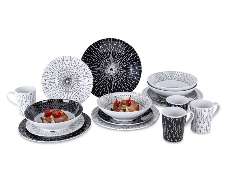 Geschirr BLACK-WHITE 16tl 917186