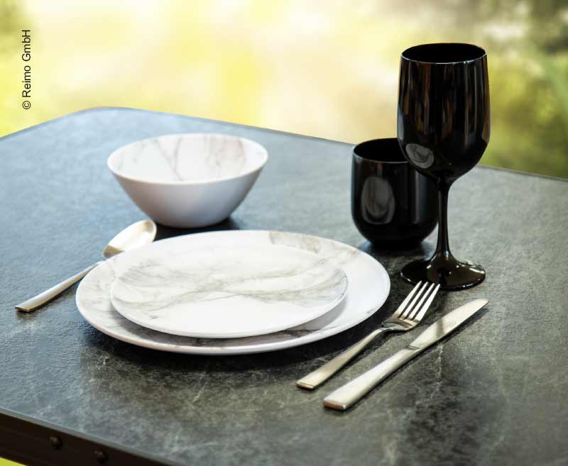 Set di stoviglie in melamina MARBLE 6pz, per 2 persone 917921