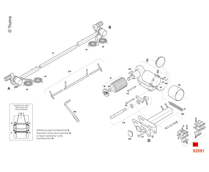 Set di telai standard BWP EM/CM Euro Mover II, altezza telaio min.185mm. 92091
