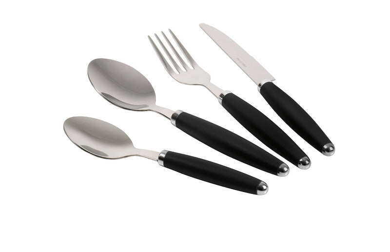 Posate da campeggio per 6 persone,nero,24 pz.- MIDNIGHT 921672