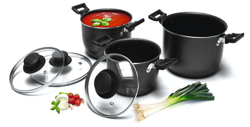 Set di pentole da campeggio 6 pezzi, alluminio, grigio scuro 92306