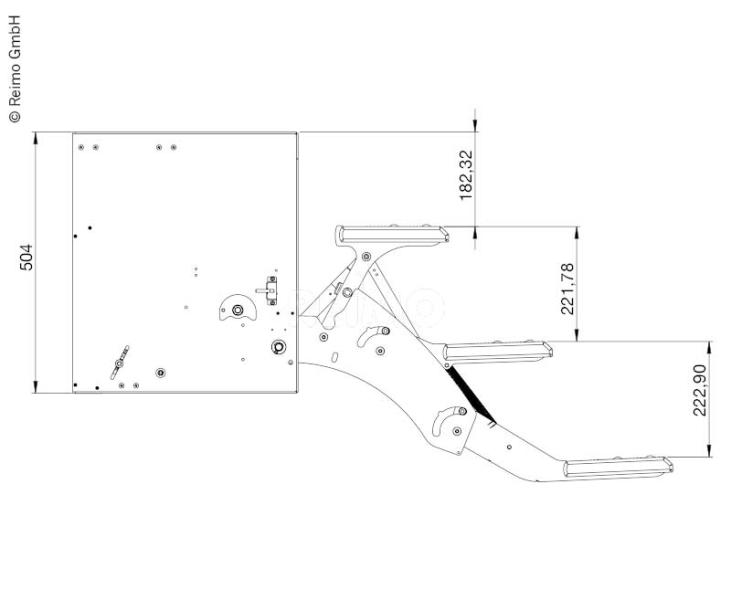 Fase 3 stadi motore 530 mm a destra, per camper di grandi dimensioni (liner) 923723