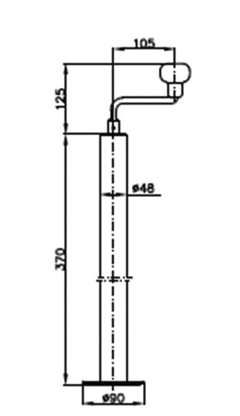 Stützrohr ST 48-90 m.Kurb 92758