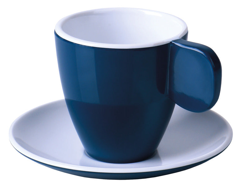 Tazzine espresso in melamina, set di 2 tazze, blu scuro/bianco, 2 tazze+2 piattini 930932
