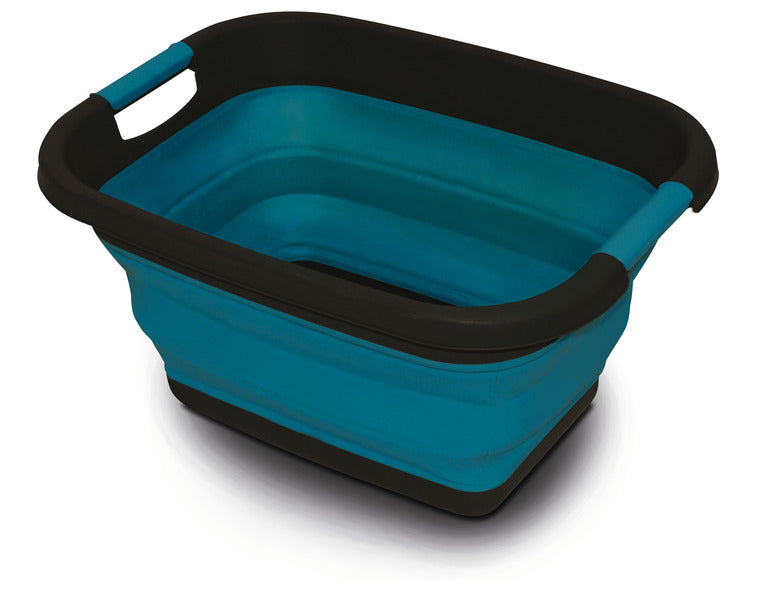 Cestino pieghevole in silicone blu L49 x T37,5 x H7/26cm 94083