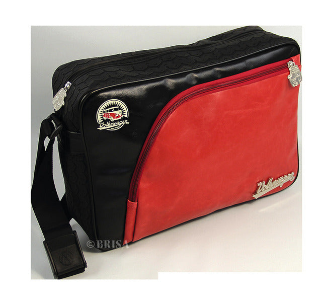 Borsa a tracolla VW Collection "battistrada", 25x35x10cm, rosso/nero 955172