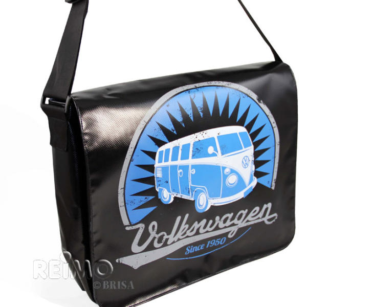 Borsa a tracolla VW Collection "Bulli", in telone per camion, 33x40x12cm, nero 955176