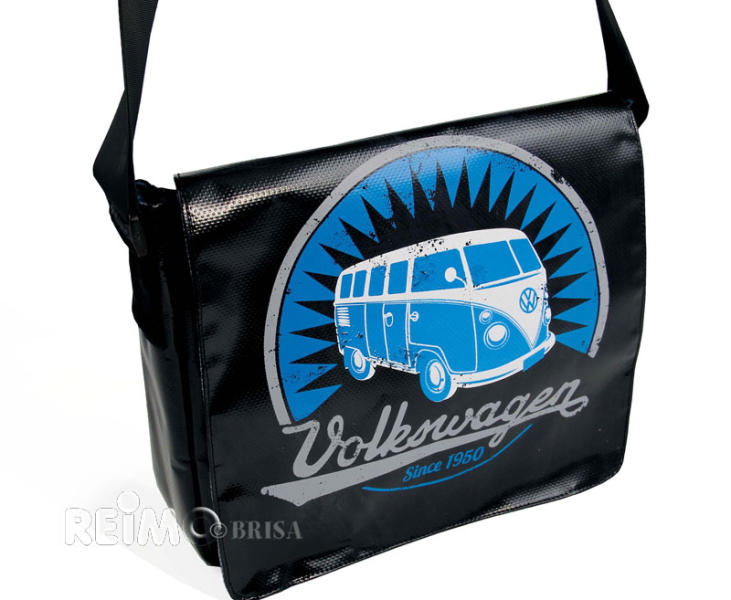 VW Collect. borsa a tracolla "Bulli" nero, da telone camion, 28x23x23x7cm 955178