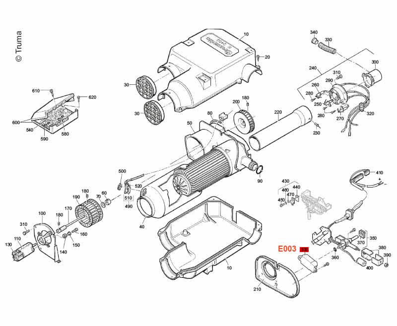 Ricambi Truma: accenditore 12V f. E2400/E4000 E003