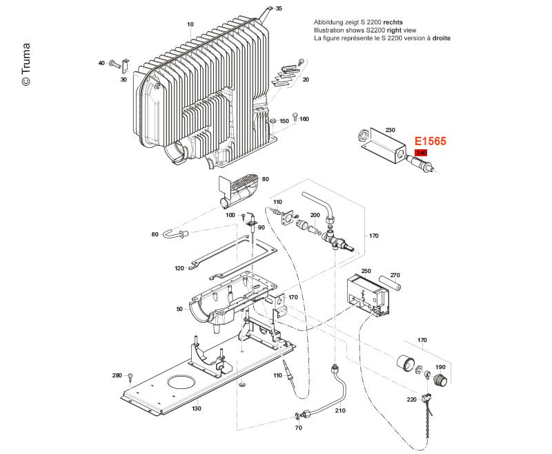 Accenditore piezoelettrico S 2200 E1565