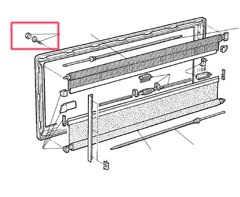 Disegno dei pezzi di ricambio per tende a rullo E5940