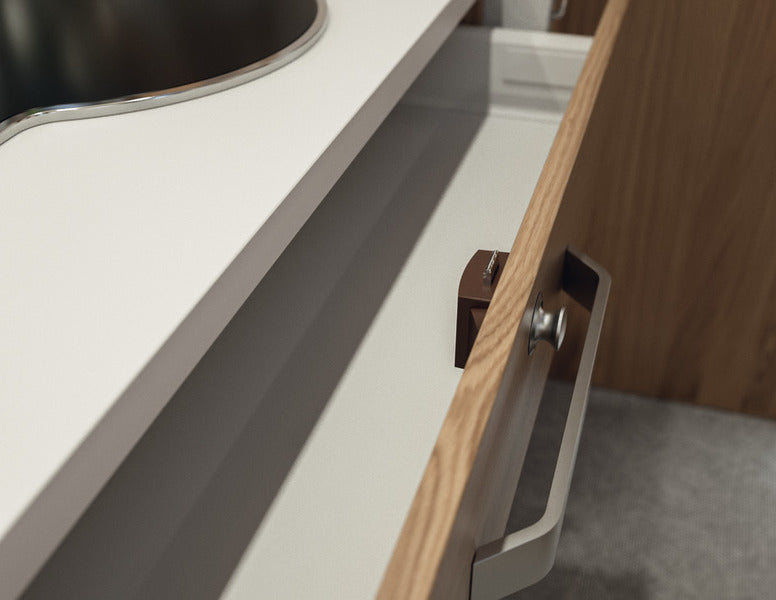 Serratura a vite Push-Lock - Azionabile da un solo lato - Marrone E9992