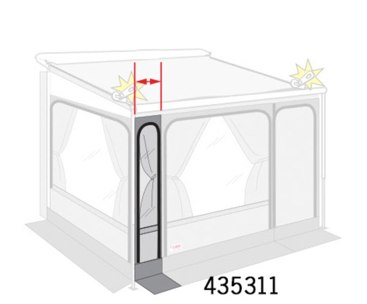 Erweiterungsset Frontteil für Markisenvorzelt Privacy Room M435311