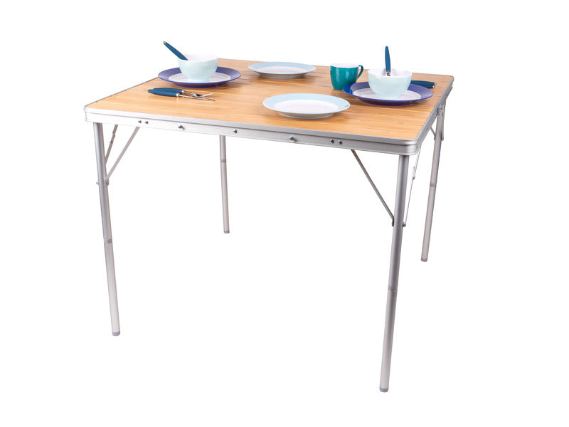Klappbarer Campingtisch mit Tischplatte aus Bambus M9105461