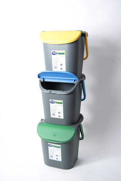 Cestino impilabile per rifiuti - 30 l - Vari colori M921085