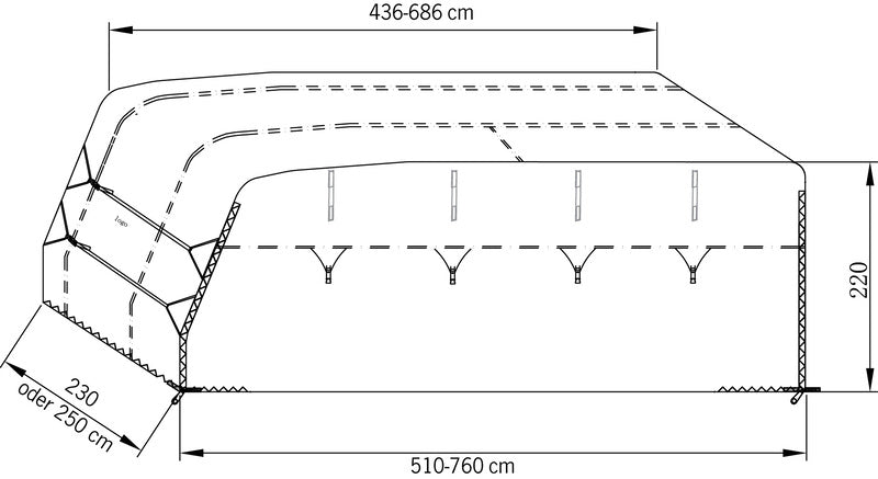 Coperchio di protezione per caravan / larghezza 230 o 250 cm M928628